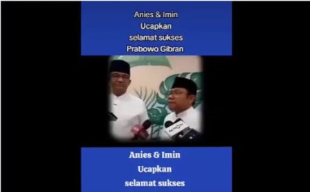 HOAKS) Tidak Benar Dalam Video Ini Pasangan AMIN Mengirim Ucapan Selamat untuk Prabowo Subianto-Gibran Jadi Presiden dan Wapres