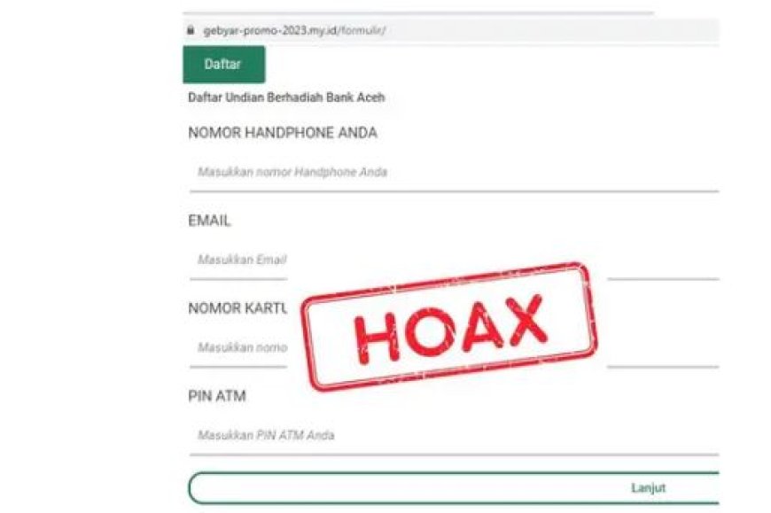 Waspada, Hoaks Unggahan dan Link tentang Penyelenggaraan Hadiah oleh Bank Aceh